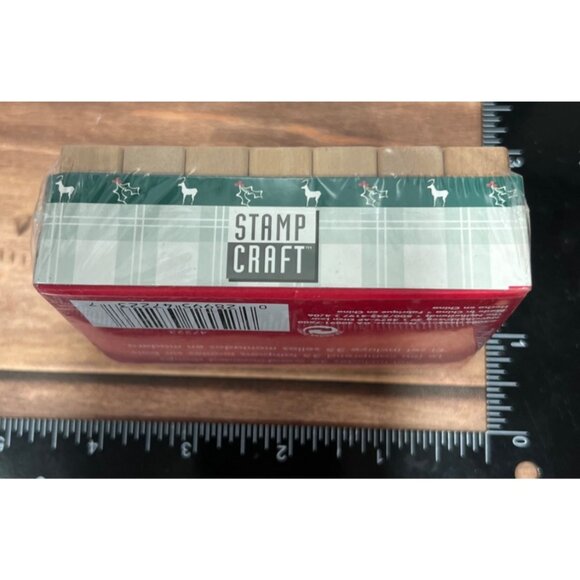 Wood Mounted Alphabet Number Rubber Stamp Set Holiday candy Cane 47223 - Picture 3 of 3